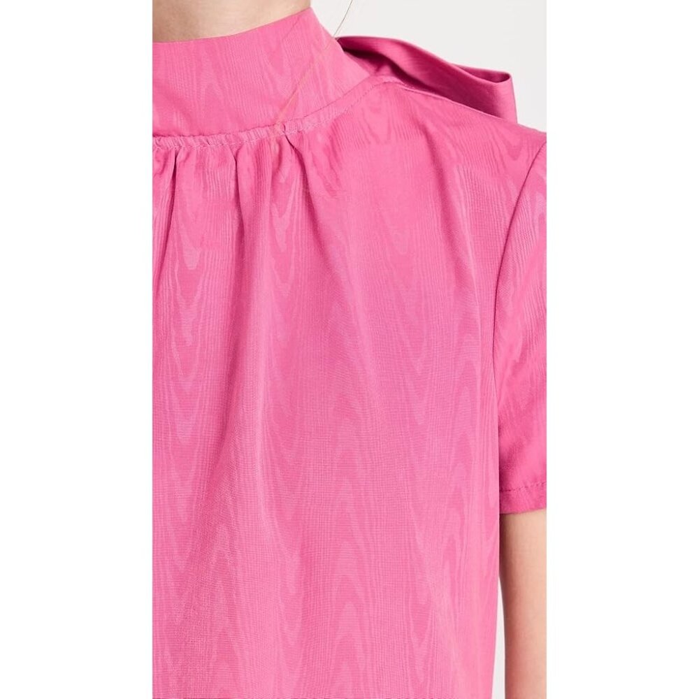 NWT Staud Ilana in Lollipop Pink Taffeta Tie Back A-line Maxi Dress S $375 - Picture 3 of 15